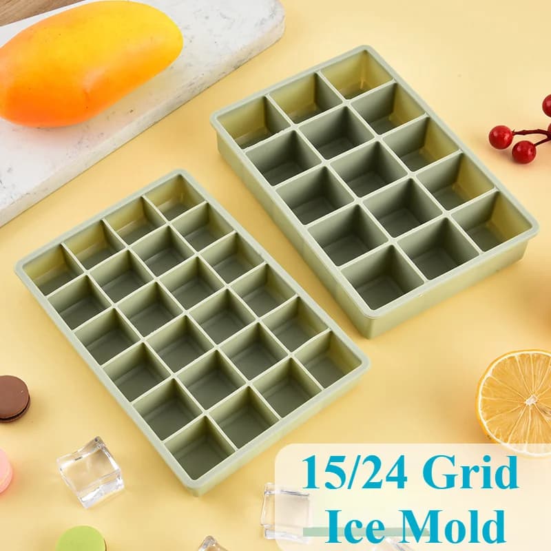 Dulang Kiub Ais Segi Empat 24 Grid Dengan Tudung