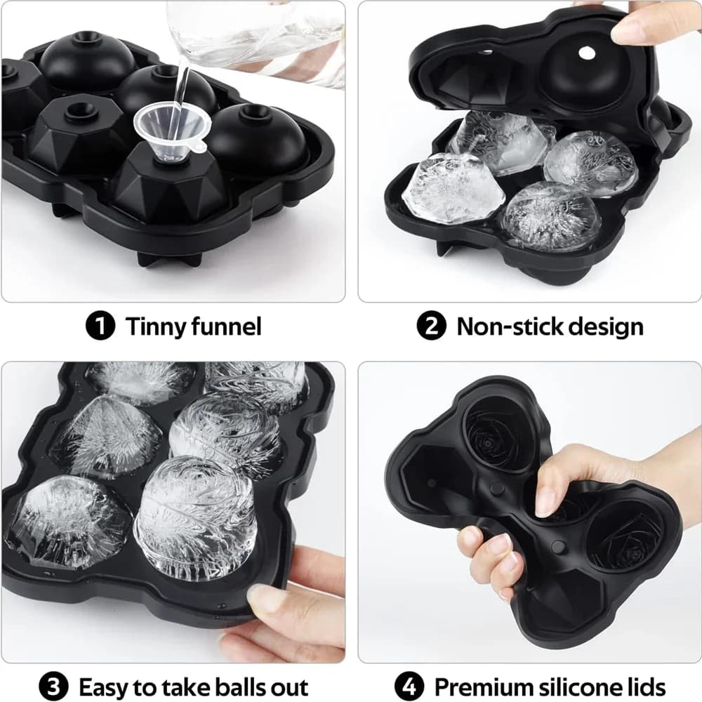 Dulang Kiub Ais Rose 6 Rongga Dengan Corong